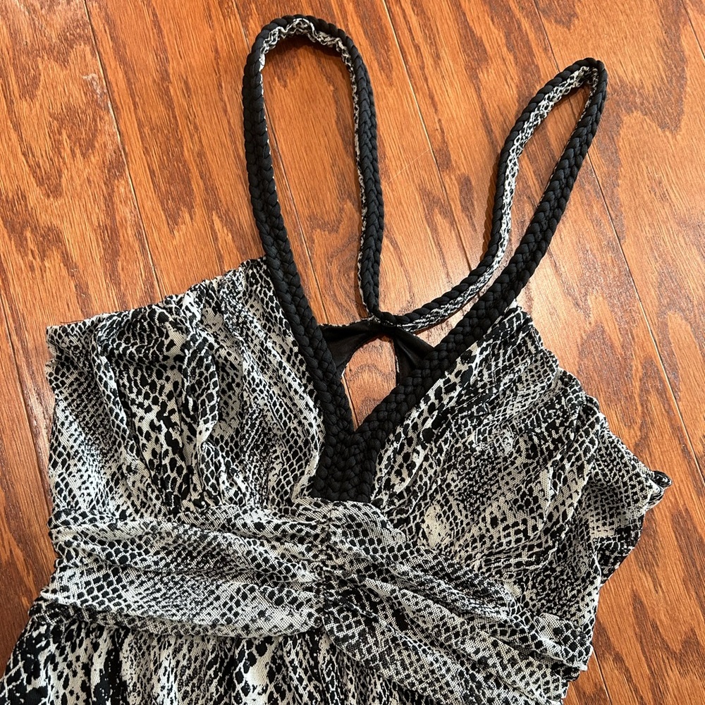 Nwot Express Black And White Python Print Maxi Dr… - image 2